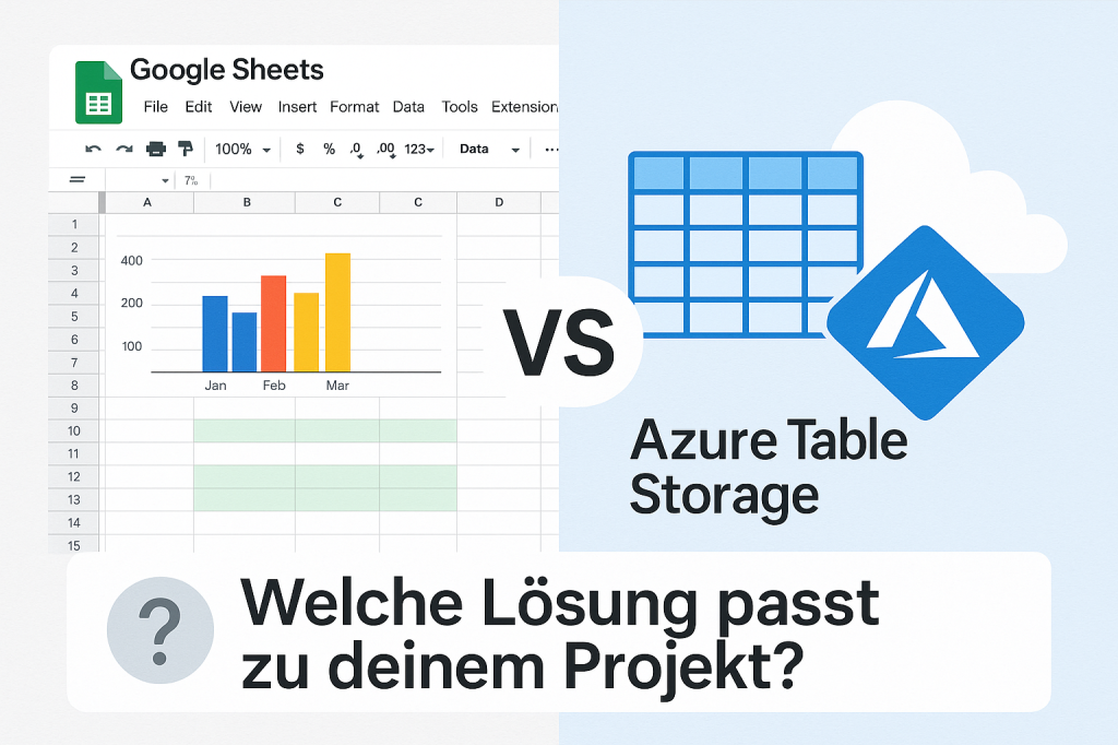 Google Sheets vs. Azure Table Storage: Der Vergleich